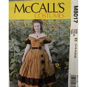 McCalls 8017 Pattern Southern Belle Victorian Long Dress Costume 14 16 18 20 22
